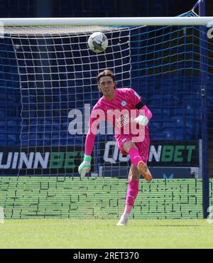 Peterborough, Großbritannien. 29. Juli 2023. Nicholas Bilokapic (PU) beim Vorjahresspiel Peterborough United gegen Birmingham City, im Weston Homes Stadium, Peterborough, Cambridgeshire. Kredit: Paul Marriott/Alamy Live News Stockfoto