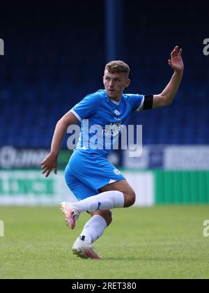 Peterborough, Großbritannien. 29. Juli 2023. Harrison Burrows (PU) beim Vorjahresspiel Peterborough United gegen Birmingham City, im Weston Homes Stadium, Peterborough, Cambridgeshire. Kredit: Paul Marriott/Alamy Live News Stockfoto