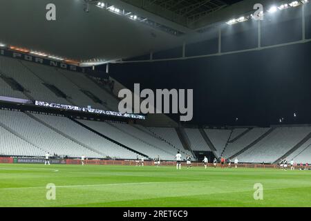 Sao Paulo, Brasilien. 29. Juli 2023. SP - SAO PAULO - 07/29/2023 - BRASILEIRO A 2023, CORINTHIANS X VASCO - Allgemeine Ansicht der Arena Corinthians Stadion für das Spiel zwischen Corinthians und Vasco für die brasilianische Meisterschaft A 2023. Foto: Diogo Reis/AGIF/Sipa USA Kredit: SIPA USA/Alamy Live News Stockfoto