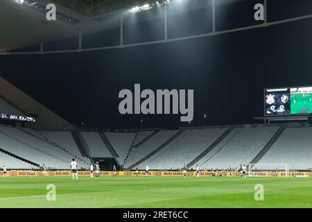 Sao Paulo, Brasilien. 29. Juli 2023. SP - SAO PAULO - 07/29/2023 - BRASILEIRO A 2023, CORINTHIANS X VASCO - Allgemeine Ansicht der Arena Corinthians Stadion für das Spiel zwischen Corinthians und Vasco für die brasilianische Meisterschaft A 2023. Foto: Diogo Reis/AGIF/Sipa USA Kredit: SIPA USA/Alamy Live News Stockfoto