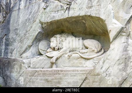 Löwendenkmal, Denkmalstraße, Stadt Luzern, Luzern, Schweiz Stockfoto