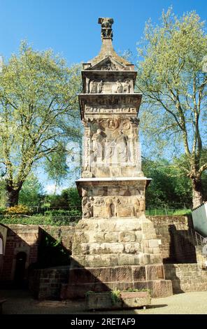 Säulendenkmal Igeler Saeule, Grabdenkmal, 250 n. Chr., von Lucius Secundinius Aventinus und Lucius Secundinius SECURUS, Igel an der Moselle Stockfoto