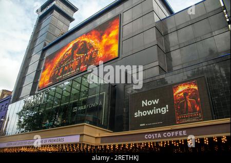 London, Großbritannien, 28. Juli 2023 Barbie und Oppenheimer eröffnen am Odeon Leicester Square. Stockfoto