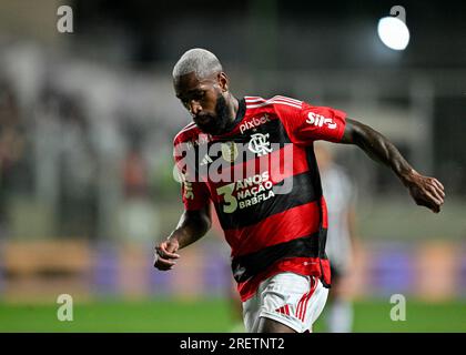 Belo Horizonte, Brasilien. 29. Juli 2023. Arena Independencia Gerson do Flamengo, während des Spiels zwischen Atletico Mineiro und Flamengo, für die 17. Runde der brasilianischen Meisterschaft, in der Arena Independencia, diesen Samstag, 29. 30761 $ (Gledston Tavares/SPP) Guthaben: SPP Sport Press Photo. Alamy Live News Stockfoto