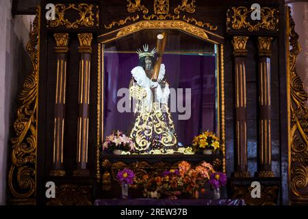 Schwarzer Christus von Portobelo in der Iglesia de San Felipe in der Stadt Portobelo, Provinz Colon, Republik Panama, Mittelamerika Stockfoto