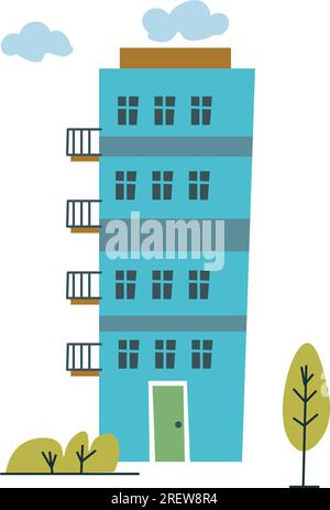 Apartments im Gebäude, Stadtbild Wolkenkratzer Stock Vektor
