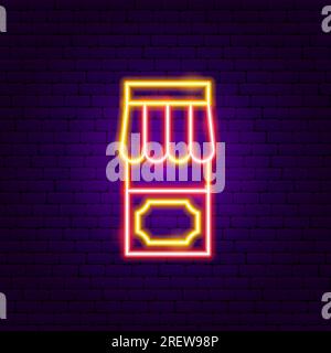 Ticketablage Neon-Schild Stock Vektor