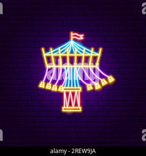 Karussell-Neon-Zeichen Stock Vektor