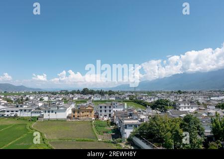 Felder und Dörfer. Foto in Yunnan, China. Stockfoto