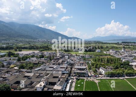 Felder und Dörfer. Foto in Yunnan, China. Stockfoto