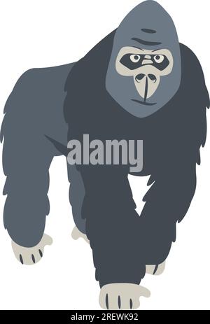 Großer Gorilla-Cartoon auf weißem Hintergrund. Orang-Utan-Affen-Clipart Stock Vektor