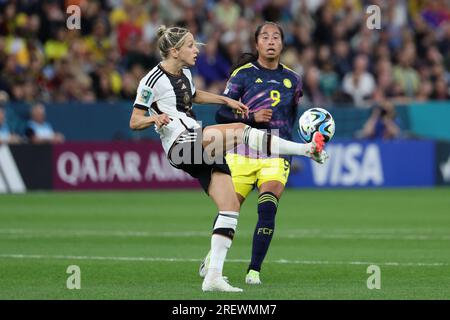 Sydney, Australien. 30. Juli 2023. Kathrin Hendrich aus Deutschland tritt am 30. Juli 2023 beim FIFA Frauen-Weltmeisterschaftsspiel 2023 zwischen Deutschland Frauen und Kolumbien Frauen im Allianz-Stadion in Sydney, Australien, an. Foto von Peter Dovgan. Nur redaktionelle Verwendung, Lizenz für kommerzielle Verwendung erforderlich. Keine Verwendung bei Wetten, Spielen oder Veröffentlichungen von Clubs/Ligen/Spielern. Kredit: UK Sports Pics Ltd/Alamy Live News Stockfoto