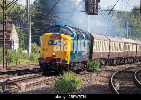 Deltic Preservation Society 55009, Alycidon, schnell in Hornsey Station London Stockfoto