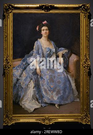 Raimundo de Madrazo y Garreta (1841-1920). Spanischer Maler. Porträt von Maria Hahn, der Frau des Malers, 1901. Öl auf Leinwand, 192 x 128 cm. Prado-Museum. Madrid. Spanien. Stockfoto