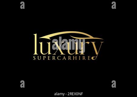 Luxuriöses SupercarHire Logo-Design Stock Vektor