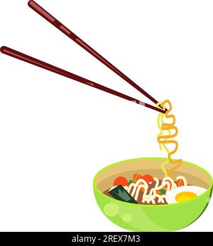 Chinesische Nudeln flaches Symbol Stock Vektor