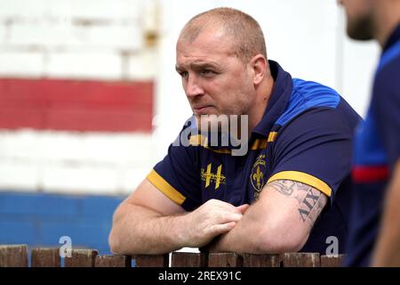 Wakefield Trinity Cheftrainer Mark Applegarth während des Spiels der Betfred Super League im Be Well Support Stadium, Wakefield. Foto: Sonntag, 30. Juli 2023. Stockfoto