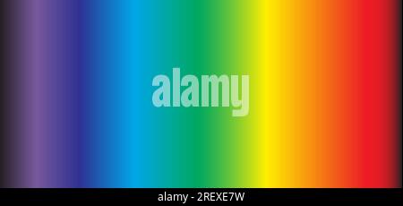 Sichtbares Spektrum, Regenbogen. Spektrumslicht, für das menschliche Auge sichtbar. Lichtbereich des elektromagnetischen Spektrums. Farbwissenschaft und Temperaturmessung Stockfoto