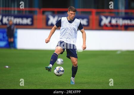 Dundee, Großbritannien. 30. Juli 2023; Dens Park, Dundee, Schottland: Scottish Viaplay Cup Group E Football, Dundee versus Inverness Caledonian Thistle; Josh Mulligan of Dundee während des Warm-Up vor dem Spiel Credit: Action Plus Sports Images/Alamy Live News Stockfoto