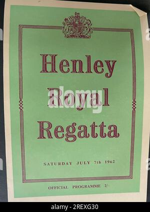 Offizielles Programm der Henley Royal Regatta, Samstag, 7. 1862. Juli. Stockfoto