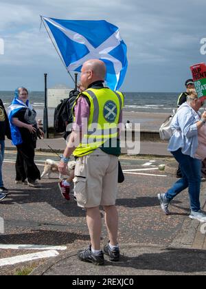 Ayr, Schottland, Großbritannien. 29. Juli 2023: A March of Independence in Ayr, Schottland. Stockfoto