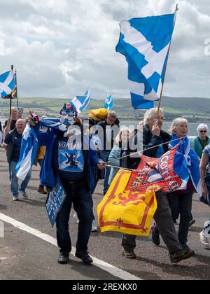 Ayr, Schottland, Großbritannien. 29. Juli 2023: A March of Independence in Ayr, Schottland. Stockfoto