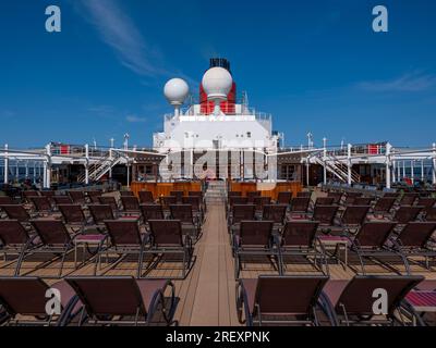 Oberdeck von Cunards MS Queen Victoria Stockfoto