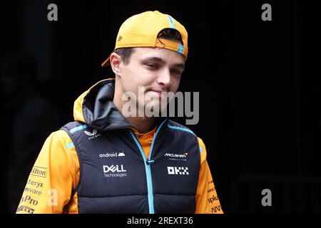 Stavelot, Belgien. 30. Juli 2023. Lando Norris von McLaren auf der Koppel vor dem F1. Grand Prix von Belgien im Spa Francorchamps am 30. Juli 2023 in Stavelot, Belgien. Kredit: Marco Canoniero/Alamy Live News Stockfoto