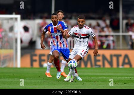 São Paulo (SP), 30. Juli - Fußball/São PAULO-BAHIA - Alisson aus São Paulo - Spiel zwischen São Paulo x Bahia, gültig für die achtzehnte Runde der brasilianischen Meisterschaft, die am sonntagmorgen 30 in Morumbi Staidum, südliche Zone von São Paulo, stattfindet. Stockfoto