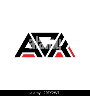 ACK-Logo mit Dreiecksbuchstaben und Dreiecksform. Monogramm mit ACK-Dreieck-Logo. ACK-Dreieck-Vektor-Logo-Vorlage mit roter Farbe. ACK Triangul Stock Vektor