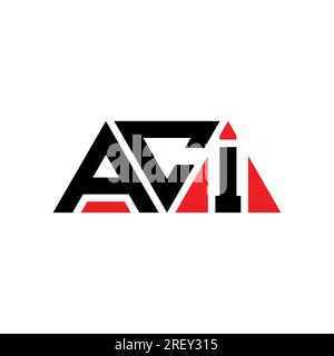 ACI-Logo mit Dreiecksbuchstaben und Dreiecksform. Monogramm mit ACI-Dreieck-Logo. ACI-dreieckige Vektor-Logo-Vorlage mit roter Farbe. ACI Triangul Stock Vektor