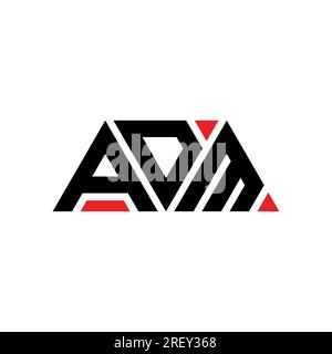 Logo mit ADM-Dreiecksbuchstaben und Dreiecksform. Monogramm mit ADM-Dreieck-Logo. ADM-dreieckige Vektorvorlage mit roter Farbe. ADM Triangul Stock Vektor