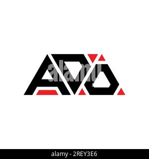 LOGO MIT DREIECKSMUSTER UND ADO-Dreiecksmuster. MONOGRAMM MIT ADO-Dreieck-Logo. ADO-Dreieck-Vektorvorlage mit roter Farbe. ADO triangul Stock Vektor