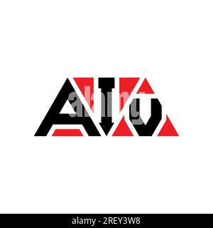 AIV-Logo mit Dreiecksbuchstaben und Dreiecksform. Monogramm mit AIV-Dreieck-Logo. AIV-Dreieck-Vektor-Logo-Vorlage mit roter Farbe. AIV Triangul Stock Vektor