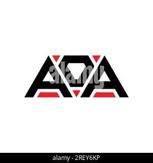 AOA-Logo mit dreieckigem Buchstaben und dreieckiger Form. Monogramm mit AOA-Dreieck-Logo. AOA-dreieckige Vektorvorlage mit roter Farbe. AOA Triangul Stock Vektor