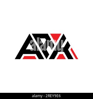 ARK-Logo mit dreieckigem Buchstaben. ARK-Dreieck-Logo-Monogramm. ARK-Dreieck-Vektor-Logo-Vorlage mit roter Farbe. ARK Triangul Stock Vektor
