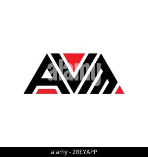AVM-Logo mit Dreiecksbuchstaben und Dreiecksform. Monogramm mit AVM-Dreieck-Logo. AVM-dreieckige Vektorvorlage mit roter Farbe. AVM Triangul Stock Vektor