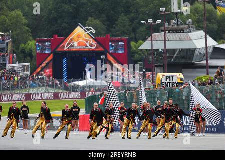 Zeremonie vor dem Rennen während des Rennens am Sonntag, 30. Juli, FORMEL 1 MSC-KREUZFAHRTEN VOM BELGISCHEN GRAND PRIX 2023 - Jul28. Juli bis zum 30. 2023. Juli Spa Francorshamps Stockfoto