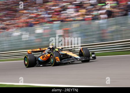 Stavelot, Belgien. 30. Juli 2023. Lando Norris von McLaren auf Kurs während des F1 Grand Prix von Belgien im Spa Francorchamps am 30. Juli 2023 in Stavelot, Belgien. Kredit: Marco Canoniero/Alamy Live News Stockfoto