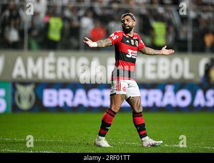 29. Juli 2023: Belo Horizonte, Minas Gerais, Brasilien: Campeonato Brasileiro Football Atlético Mineiro versus Flamengo; Gabriel Barbosa von Flamengo, Arena Independ&#xea;ncia Stockfoto