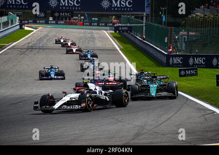 Nr. 22 Yuki Tsunoda, (JAP) Alpha Tauri, Honda während des belgischen GP, Spa-Francorchamps 27-30. Juli 2023 Formel-1-Weltmeisterschaft 2023. Stockfoto