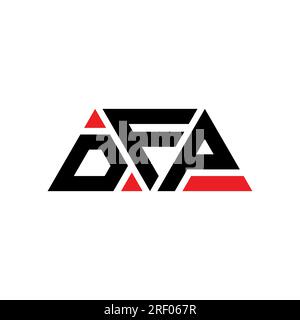 DFP-Logo mit Dreiecksbuchstaben und Dreiecksform. DFP-Dreieck-Logo-Monogramm. DFP-dreieckige Vektorvorlage mit roter Farbe. DFP Triangul Stock Vektor