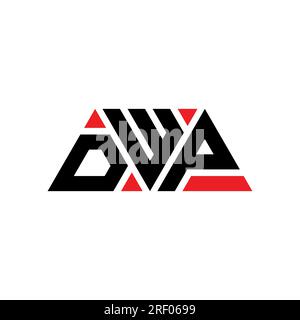 DWP-Logo mit Dreiecksbuchstaben und Dreiecksform. DWP-Monogramm mit Dreieckslogo. DWP-dreieckige Vektorvorlage mit roter Farbe. DWP Triangul Stock Vektor