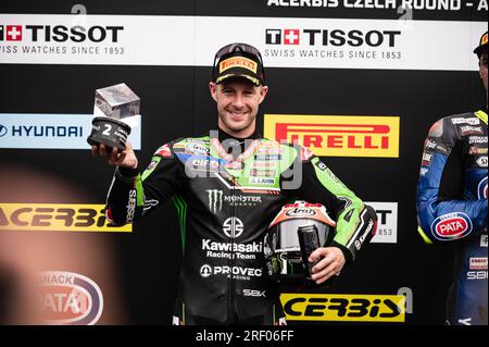 Autodrom Most, Most, Tschechische Republik, 29. Juli 2023, Nr. 65 Jonathan Rea GBR Kawasaki ZX-10RR Kawsasaki Racing Team WorldSBK während der Acerbis Tschechischen Runde Stockfoto