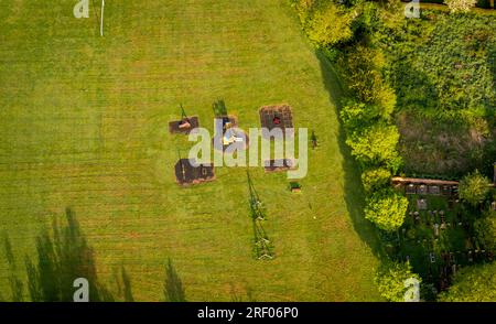 Der Kinderpark im Dorf Collier Street in Kent, Großbritannien, aus der Vogelperspektive Stockfoto