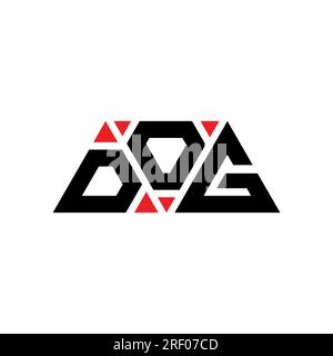 LOGO mit DREIECKIGEM BUCHSTABEN FÜR HUNDE in Dreiecksform. Monogramm MIT DREIECKSLOGO DES HUNDES. ROTE Vektorvorlage FÜR HUNDEDREIECK. HUNDETRIANGUL Stock Vektor