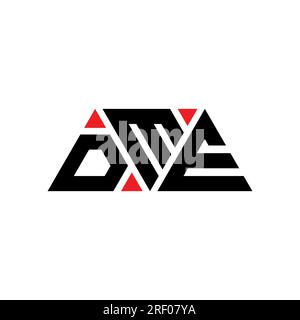 DME-Logo mit dreieckigen Buchstaben und Dreiecksform. DME-Dreieck-Logo-Monogramm. DME-dreieckige Vektor-Logo-Vorlage mit roter Farbe. DME-Triangul Stock Vektor