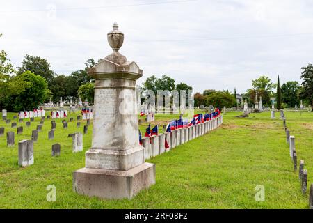 Konföderierten-Soldaten-Sektion, Magnolia-Friedhof, Charleston, South Carolina Stockfoto