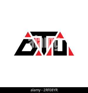 DTU-Logo mit Dreiecksbuchstaben und Dreiecksform. DTU-Dreieck-Logo-Monogramm. DTU-dreieckige Vektorvorlage mit roter Farbe. DTU Triangul Stock Vektor