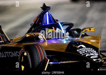 01 VANDOORNE Stoffel (Bel), DS Penske Formula E Team, Spark-DS, DS E-TENSE FE23, Aktion während des 2023. Hankook London ePrix, 12. Tagung der ABB FIA Formel E World Championship 2022-23, auf der Excel London vom 29. Bis 30. Juli 2023 in London, Vereinigtes Königreich Stockfoto